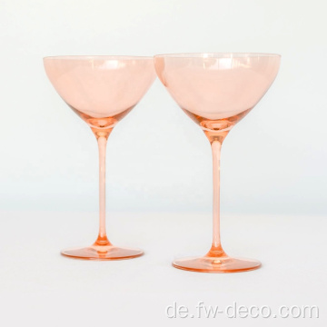 Farbige Martini -Glasrosa Cocktail -Goblet -Brille